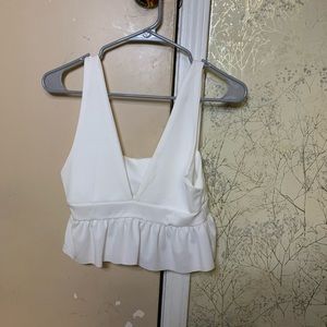white cropped tank top